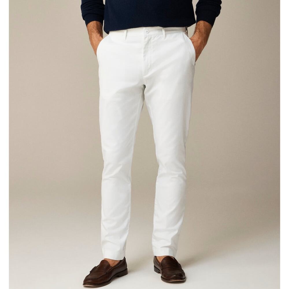 J.Crew 1040 Athletic Tapered-Fit Stretch Chino Pant Mens 32x32 White Hand Pocket